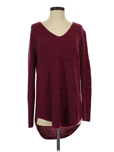 Pre-owned Faded Glory Pullover Sweater In Burgundy
