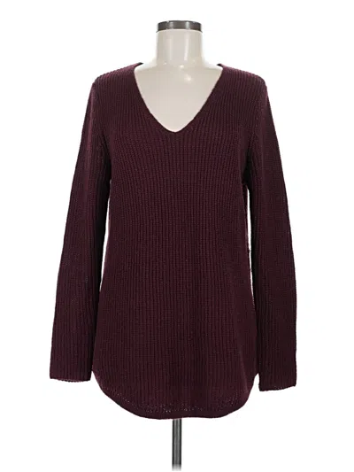 Pre-owned Faded Glory Pullover Sweater In Burgundy