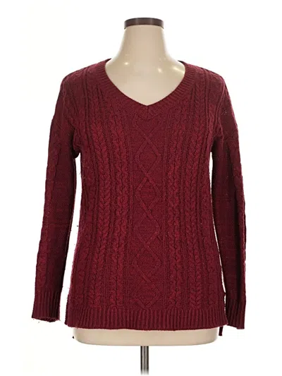 Pre-owned Faded Glory Pullover Sweater In Burgundy