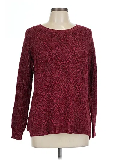 Pre-owned Faded Glory Pullover Sweater In Burgundy