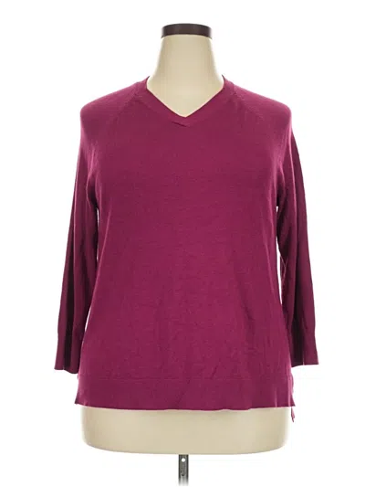 Pre-owned Faded Glory Pullover Sweater In Burgundy