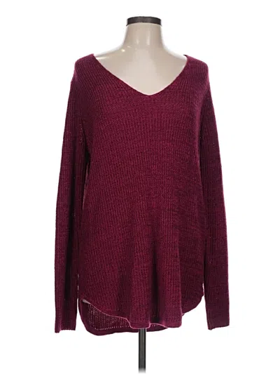 Pre-owned Faded Glory Pullover Sweater In Burgundy
