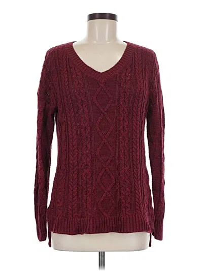Pre-owned Faded Glory Pullover Sweater In Burgundy