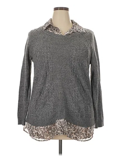 Pre-owned Faded Glory Pullover Sweater In Gray
