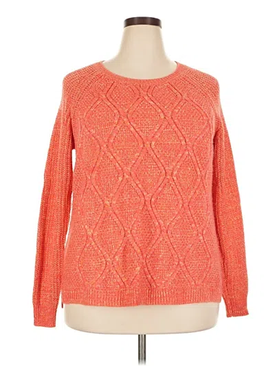 Pre-owned Faded Glory Pullover Sweater In Orange