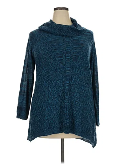 Pre-owned Faded Glory Pullover Sweater In Teal