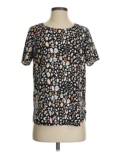Pre-owned Faded Glory Short Sleeve Blouse In Black