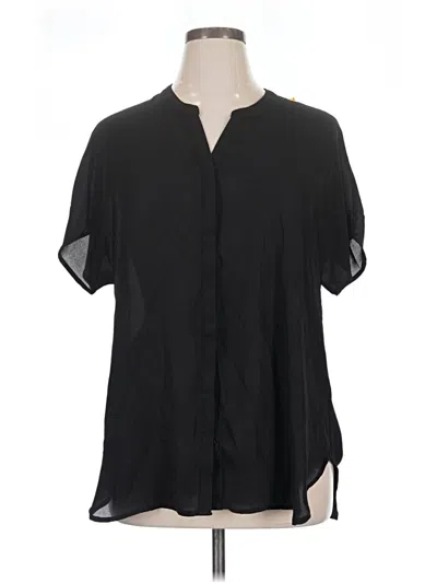 Pre-owned Faded Glory Short Sleeve Blouse In Black
