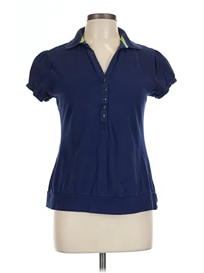 Pre-owned Faded Glory Short Sleeve Blouse In Blue