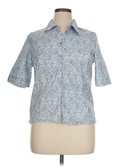 Pre-owned Faded Glory Short Sleeve Blouse In Blue