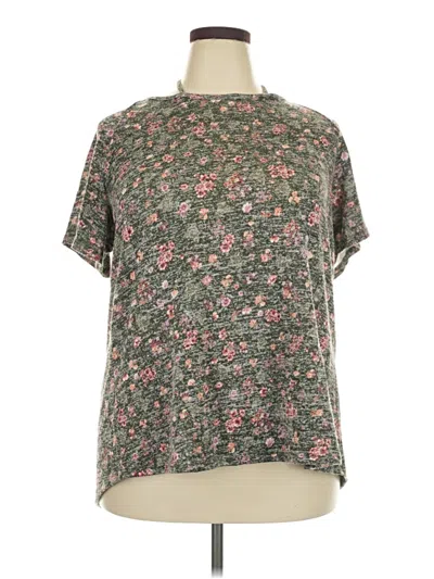 Pre-owned Faded Glory Short Sleeve Blouse In Green