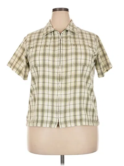 Pre-owned Faded Glory Short Sleeve Blouse In Green