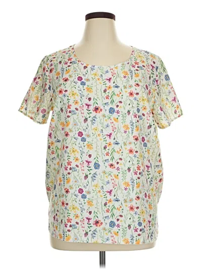 Pre-owned Faded Glory Short Sleeve Blouse In Ivory