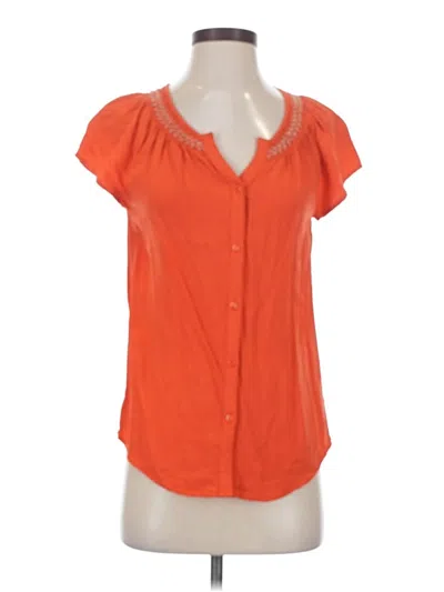 Pre-owned Faded Glory Short Sleeve Blouse In Orange
