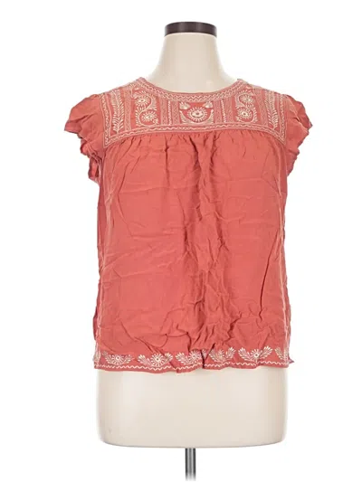 Pre-owned Faded Glory Short Sleeve Blouse In Orange