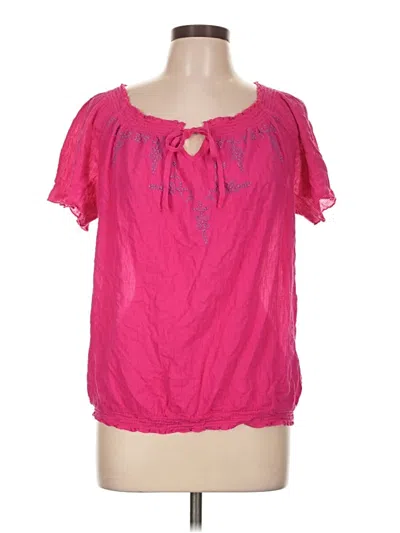 Pre-owned Faded Glory Short Sleeve Blouse In Pink
