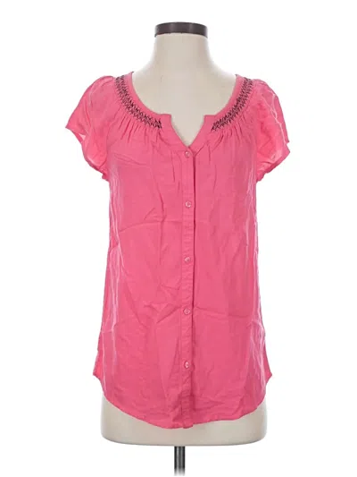 Pre-owned Faded Glory Short Sleeve Blouse In Pink