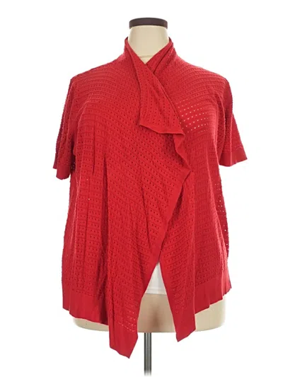 Pre-owned Faded Glory Short Sleeve Blouse In Red