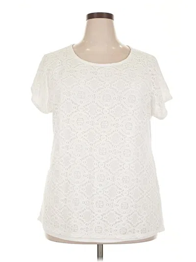 Pre-owned Faded Glory Short Sleeve Blouse In White