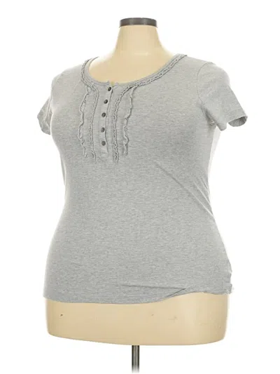 Pre-owned Faded Glory Short Sleeve Henley Shirt In Gray