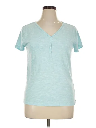 Pre-owned Faded Glory Short Sleeve Henley Shirt In Teal