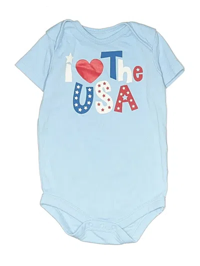 Pre-owned Faded Glory Kids' Short Sleeve Onesie In Blue