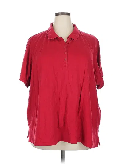 Pre-owned Faded Glory Short Sleeve Polo Shirt In Red