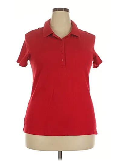 Pre-owned Faded Glory Short Sleeve Polo Shirt In Red