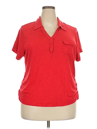 Pre-owned Faded Glory Short Sleeve Polo Shirt In Red