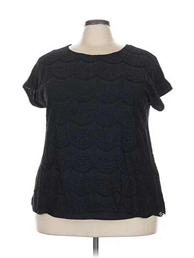 Pre-owned Faded Glory Short Sleeve Top Black Crew Neck Tops