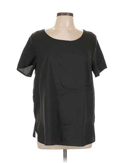 Pre-owned Faded Glory Short Sleeve Top Black Scoop Neck Tops