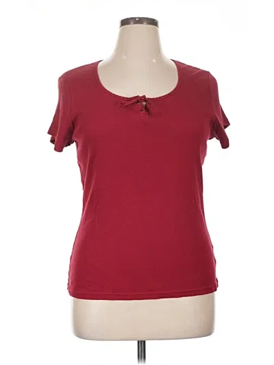 Pre-owned Faded Glory Short Sleeve Top Burgundy Sweetheart Neckline Tops
