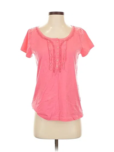 Pre-owned Faded Glory Short Sleeve Top Pink Scoop Neck Tops