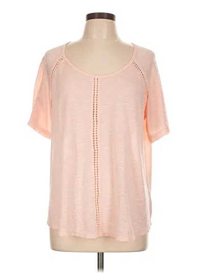 Pre-owned Faded Glory Short Sleeve Top Pink Scoop Neck Tops