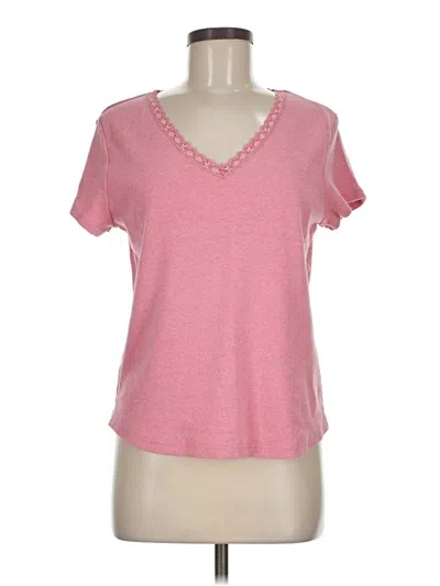 Pre-owned Faded Glory Short Sleeve Top Pink V-neck Tops
