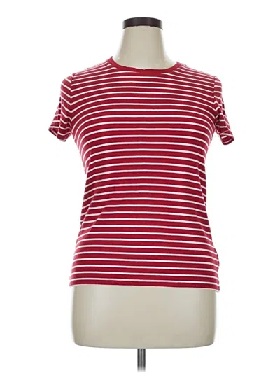 Pre-owned Faded Glory Short Sleeve Top Red Crew Neck Tops