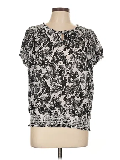 Pre-owned Faded Glory Short Sleeve Top Silver Boatneck Tops