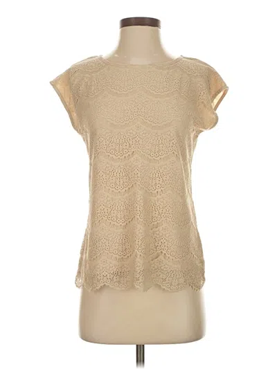 Pre-owned Faded Glory Short Sleeve Top Tan Boatneck Tops In Brown