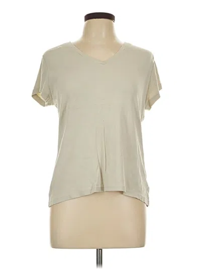 Pre-owned Faded Glory Short Sleeve Top Tan V-neck Tops
