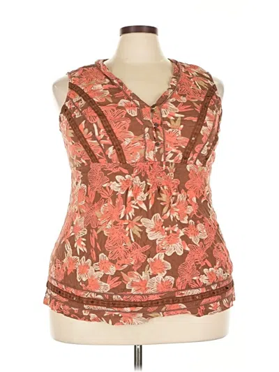 Pre-owned Faded Glory Sleeveless Blouse In Brown
