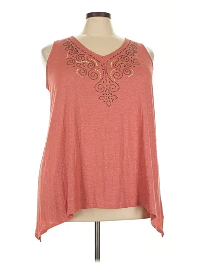 Pre-owned Faded Glory Sleeveless Blouse In Orange