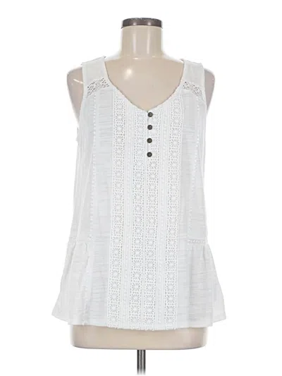 Pre-owned Faded Glory Sleeveless Blouse In White