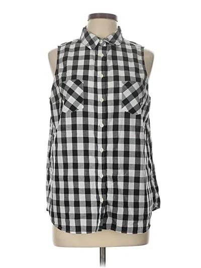 Pre-owned Faded Glory Sleeveless Button Down Shirt In Gray