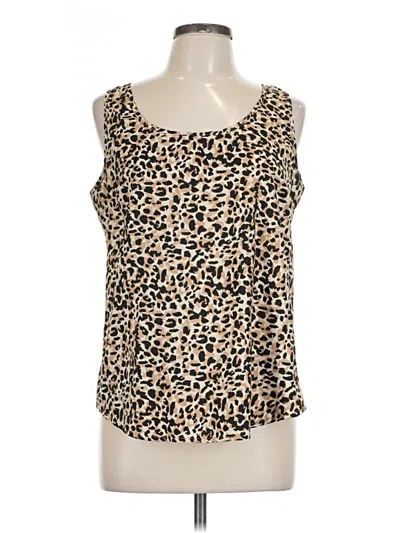 Pre-owned Faded Glory Sleeveless Top Tan Scoop Neck Tops In Brown