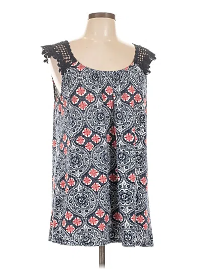 Pre-owned Faded Glory Tank Top Blue Cold Shoulder Neckline Tops