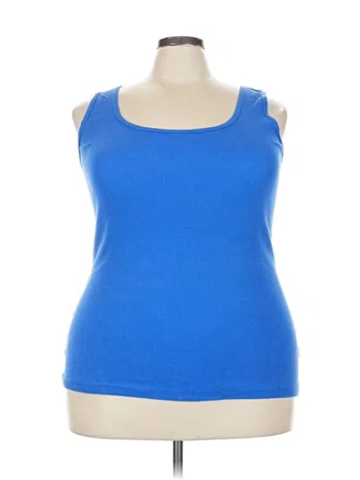 Pre-owned Faded Glory Tank Top Blue Strapless Neckline Tops