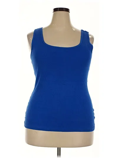 Pre-owned Faded Glory Tank Top Blue Strapless Neckline Tops