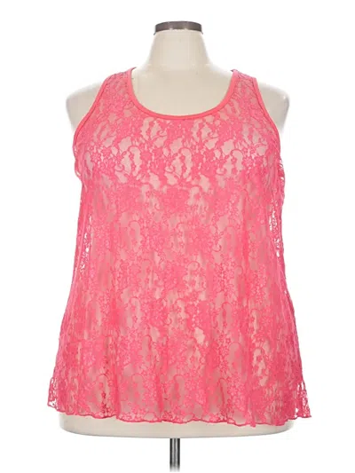 Pre-owned Faded Glory Tank Top Pink Halter Neckline Tops