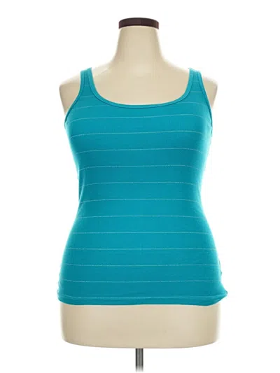 Pre-owned Faded Glory Tank Top Teal Halter Neckline Tops