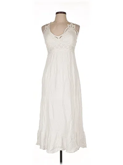 Pre-owned Faded Rose Casual Dress In White